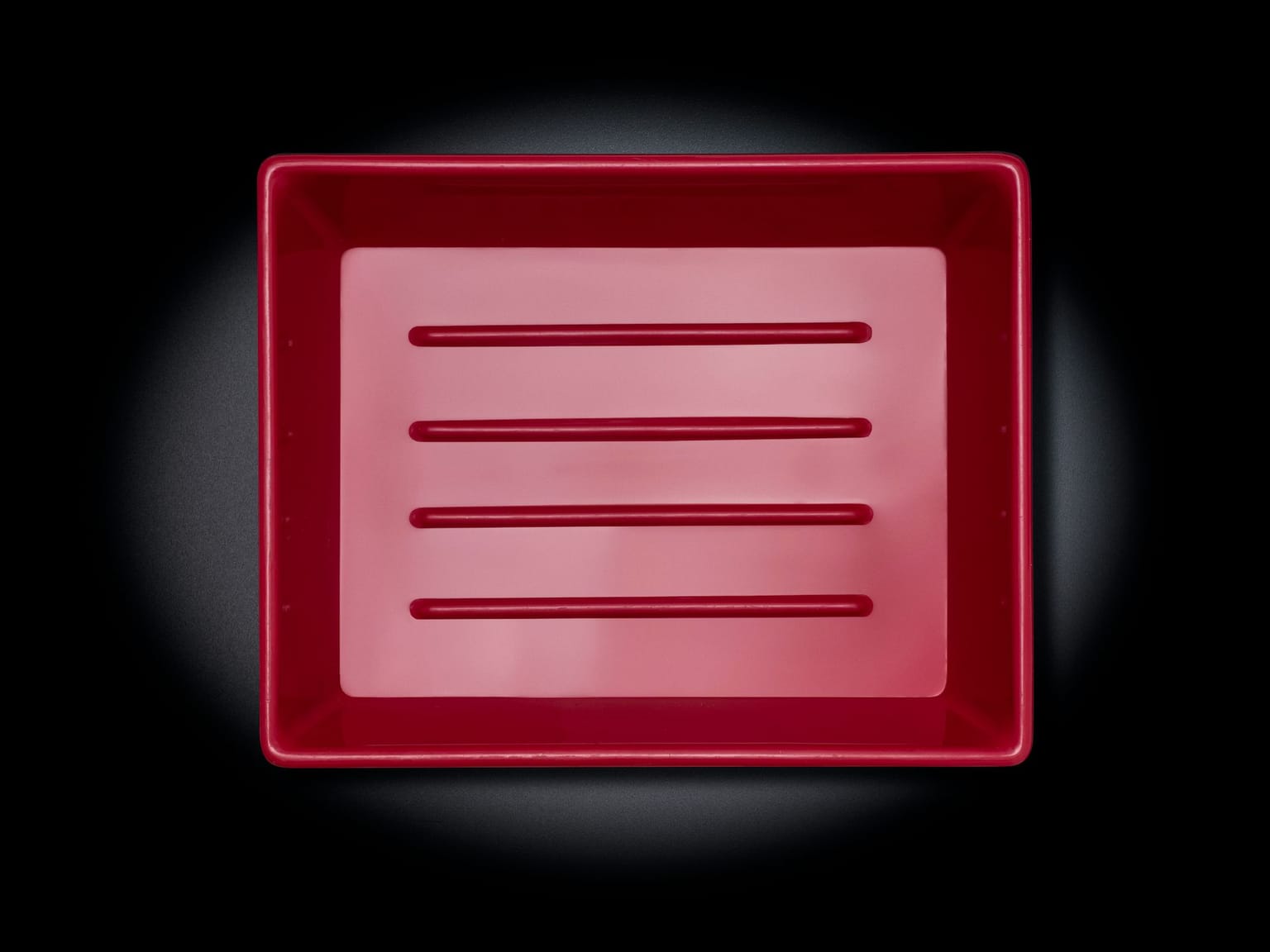 Tiefziehbehälter aus Kunststoff in rot