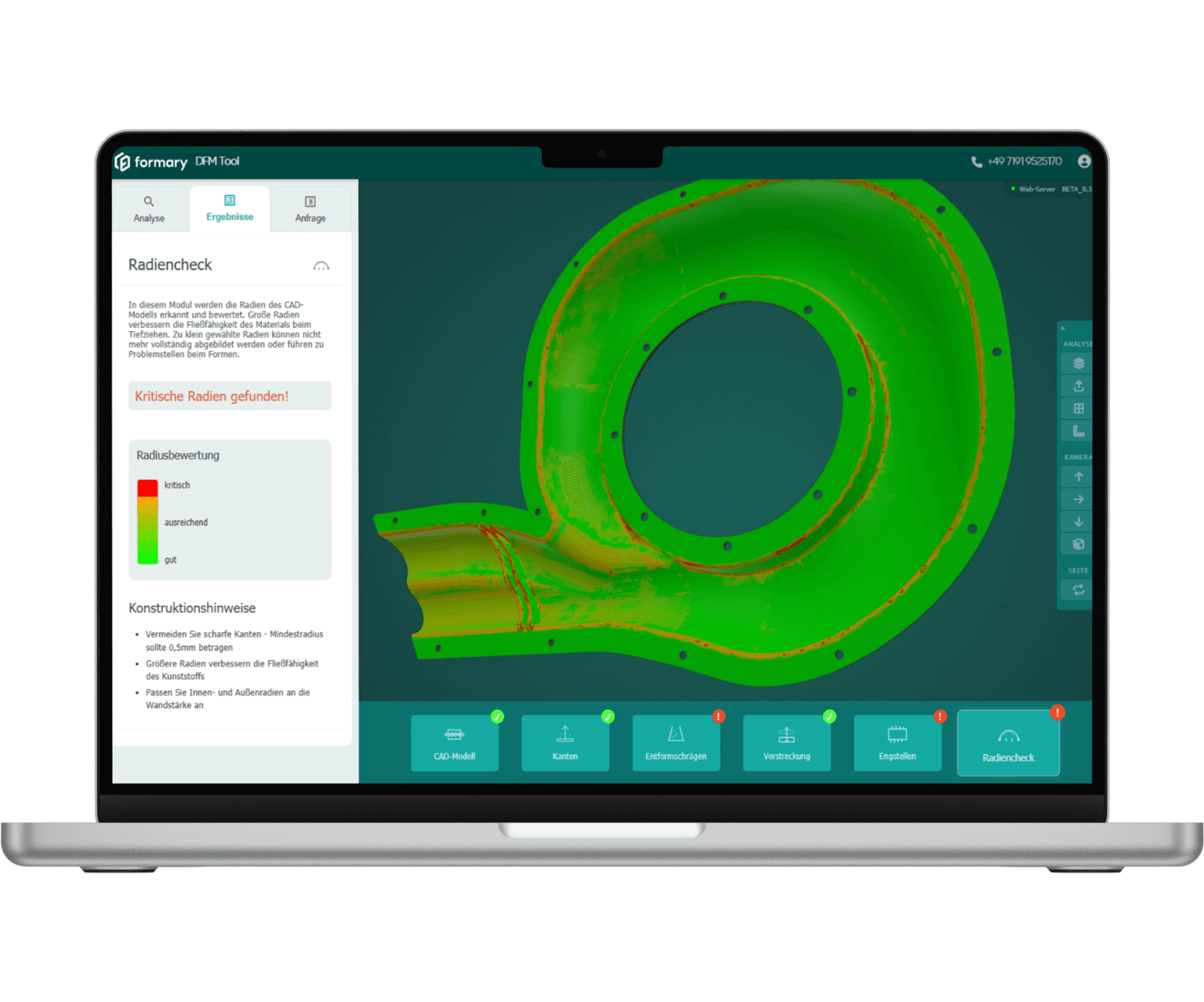 Radiencheck in der DfM-Analyse
